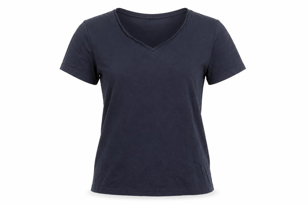 Laura Ashley Women's Blue V-Neck Cotton T-Shirt Size 10