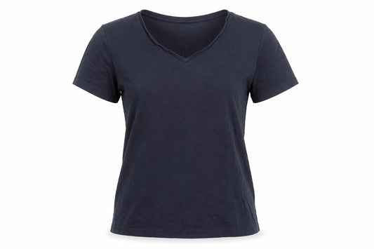 Laura Ashley Women's Blue V-Neck Cotton T-Shirt Size 10