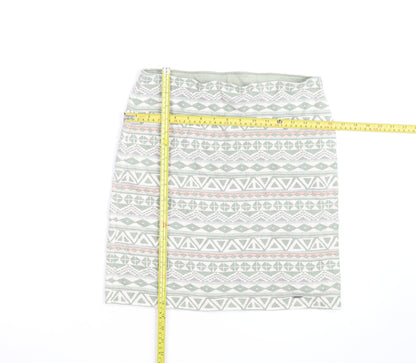 Hollister Womens Green Aztec Stretch Jersey Pencil Skirt L