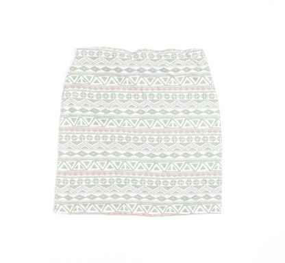 Hollister Womens Green Aztec Stretch Jersey Pencil Skirt L
