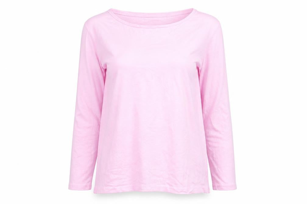Front view of Crew Clothing Pink Long Sleeve Cotton T-Shirt, size 10