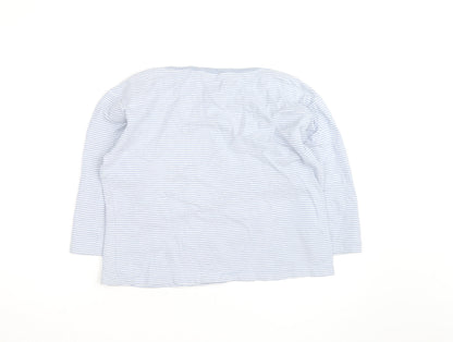 Berkert Women Blue Striped Cotton Long Sleeve Pullover Jumper Size 16