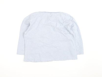 Berkert Women Blue Striped Cotton Long Sleeve Pullover Jumper Size 16