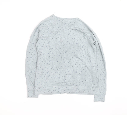 FatFace Women's Blue Heart Print Long Sleeve Cotton T-Shirt L