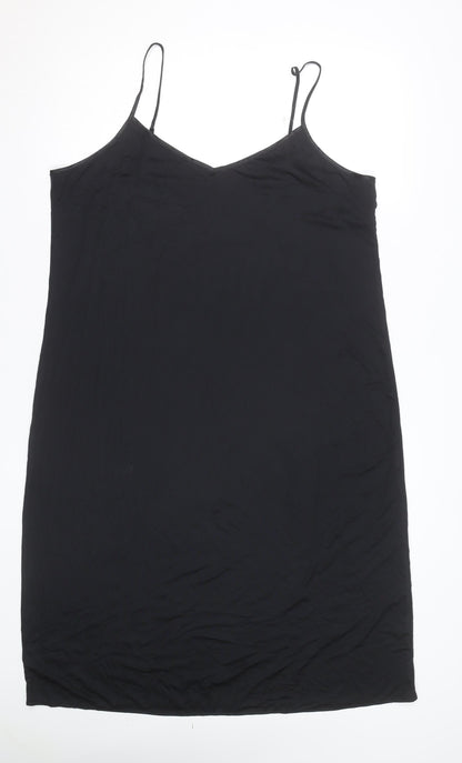 Marks and Spencer Women’s Black Slip Dress Size 12 Satin V-Neck