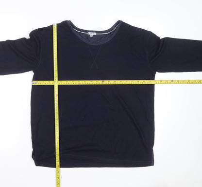 Jigsaw Men's Blue Cotton Modal Crew Neck Pullover Jumper M