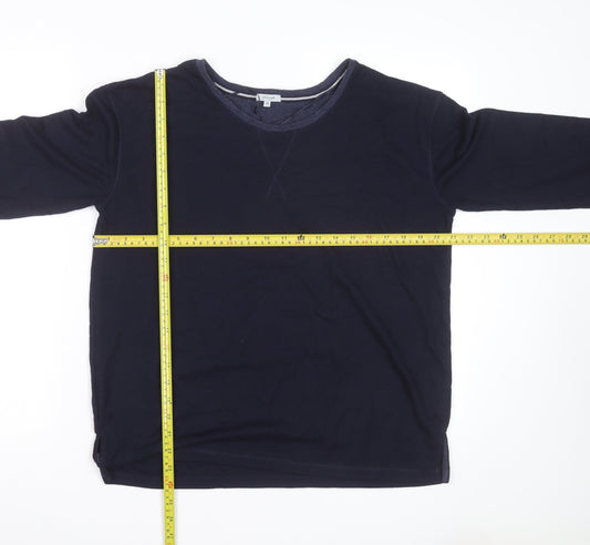Jigsaw Men's Blue Cotton Modal Crew Neck Pullover Jumper M