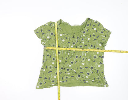 Seasalt Cornwall Women’s Green Floral Viscose Tunic Blouse Size 12