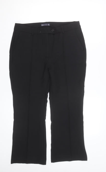 Marks and Spencer Women's Black Size 14 Straight Leg Dress Pants