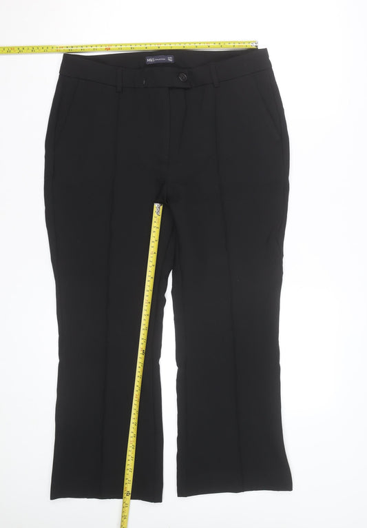Marks and Spencer Women's Black Size 14 Straight Leg Dress Pants