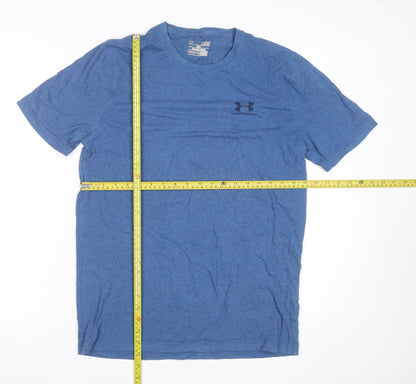 Under Armour Men Blue HeatGear T-Shirt Size S Loose Fit