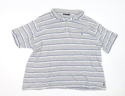 French Connection Men’s Grey Striped 3XL Polo Shirt