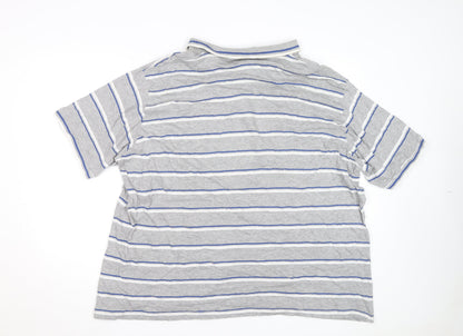 French Connection Men’s Grey Striped 3XL Polo Shirt