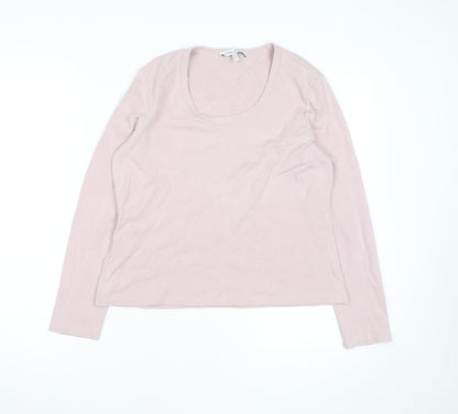 Laura Ashley Womens Pink Long Sleeve Cotton Jersey T-Shirt UK16