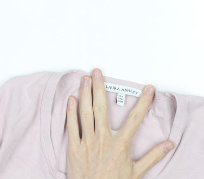 Laura Ashley Womens Pink Long Sleeve Cotton Jersey T-Shirt UK16