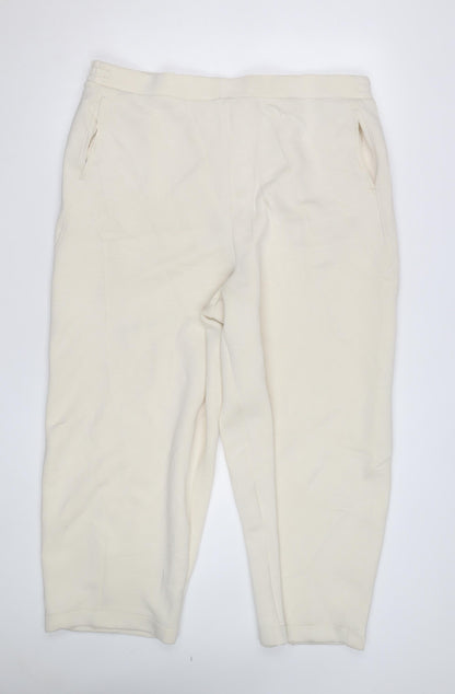 Marks and Spencer Women Beige Regular Cropped Jogger Trousers Size 12