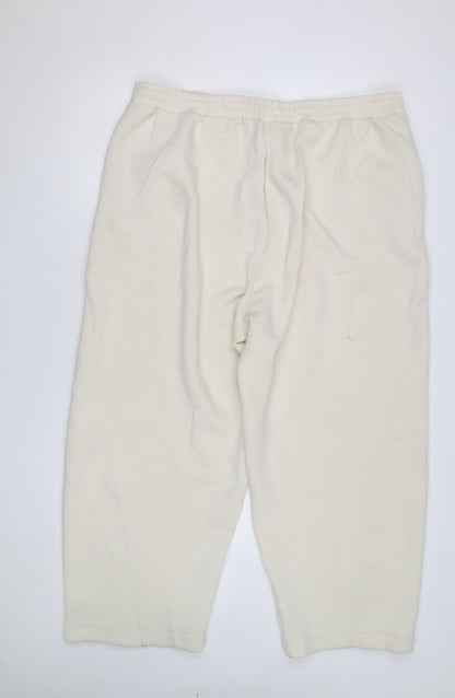 Marks and Spencer Women Beige Regular Cropped Jogger Trousers Size 12