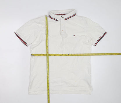 Tommy Hilfiger Men's White Slim Fit Polo Shirt XL Classic Casual