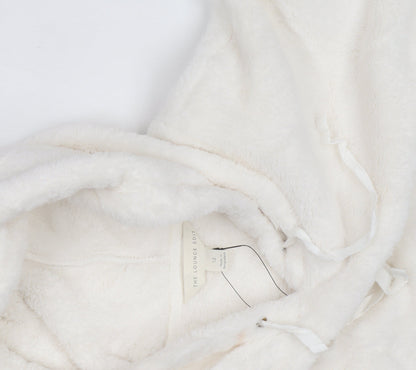 The Lounge Edit Women White Size 12 Pullover Hoodie Fleece Soft Plush