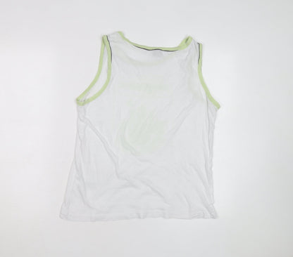 Diesel Men's White Sleeveless Graphic Print T-Shirt Size M