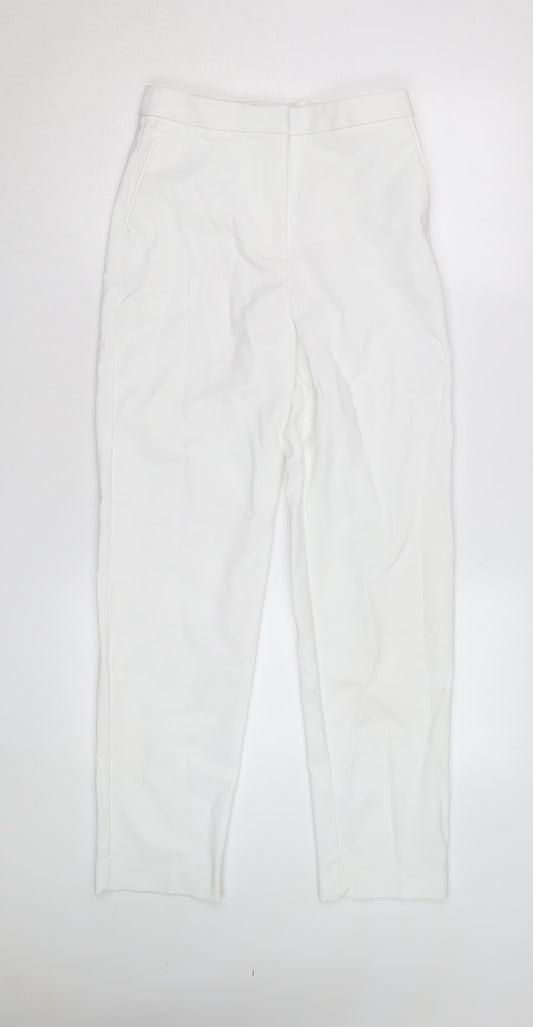 Marks and Spencer Womens White Slim Leg Trousers Size 8