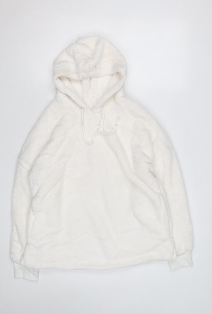 The Lounge Edit Women White Size 12 Pullover Fleece Hoodie