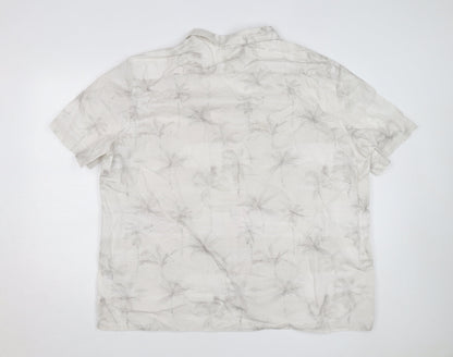 Marks and Spencer Men's Beige 4XL Regular Fit Short Sleeve Hawaiian Shirt