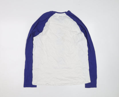 PlayStation Men’s Blue White Long Sleeve Graphic Cotton Top Size M