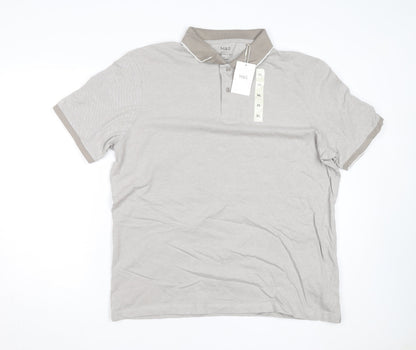 Marks and Spencer Men's Beige Regular Fit Cotton Polo Shirt XL