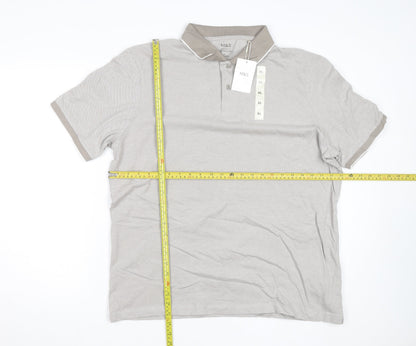 Marks and Spencer Men's Beige Regular Fit Cotton Polo Shirt XL