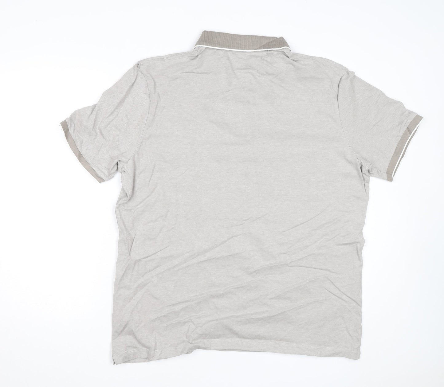 Marks and Spencer Men's Beige Regular Fit Cotton Polo Shirt XL