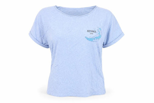 FatFace Womens Blue Short Sleeve Crew Neck Cotton T-Shirt UK 14