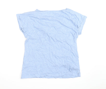 FatFace Womens Blue Short Sleeve Crew Neck Cotton T-Shirt UK 14