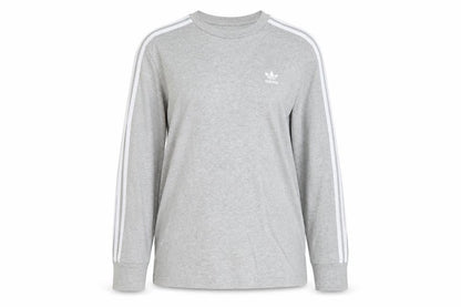 Adidas Womens Grey Long Sleeve Crew Neck T-Shirt Size 8