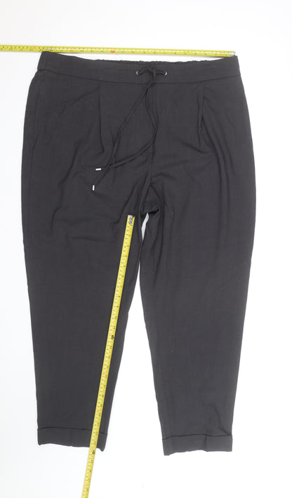 Marks and Spencer Women’s Black Cropped Tapered Trousers Size 20