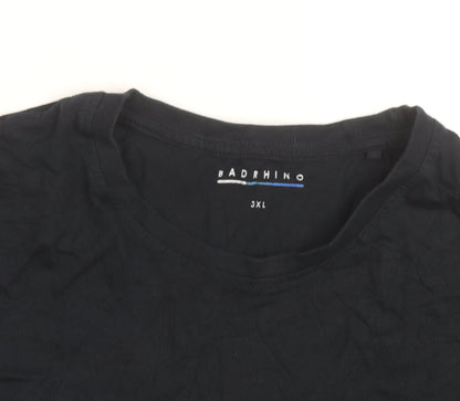 BadRhino Men’s Black 3XL Crew Neck Cotton T-Shirt