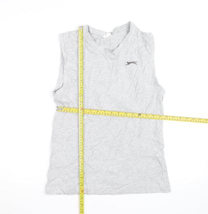 Slazenger Mens Grey Sleeveless V-Neck Cotton T-Shirt XS
