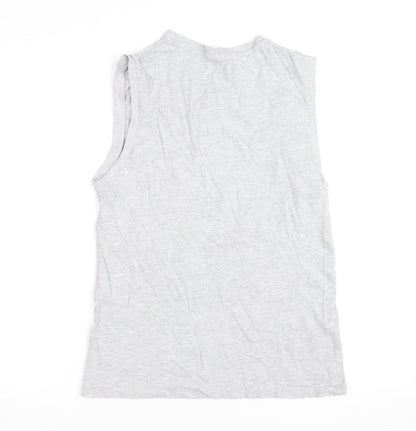 Slazenger Mens Grey Sleeveless V-Neck Cotton T-Shirt XS