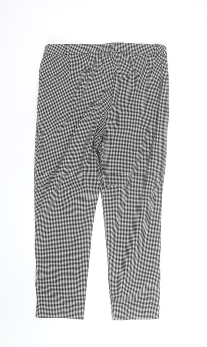 Marks and Spencer Women's Black Houndstooth Cropped Trousers Size 18