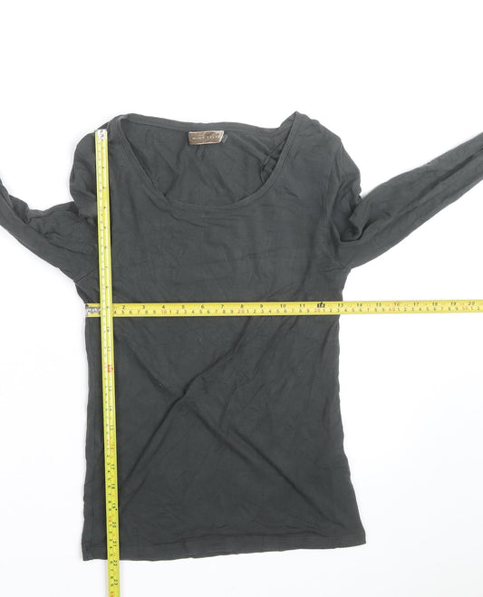 Mint Velvet Women's Black Long Sleeve Cotton Jersey Top Size 12