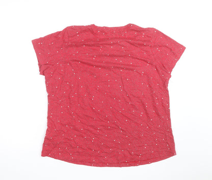 Fat Face Women’s Red Polka Dot Jersey T-Shirt Size 12