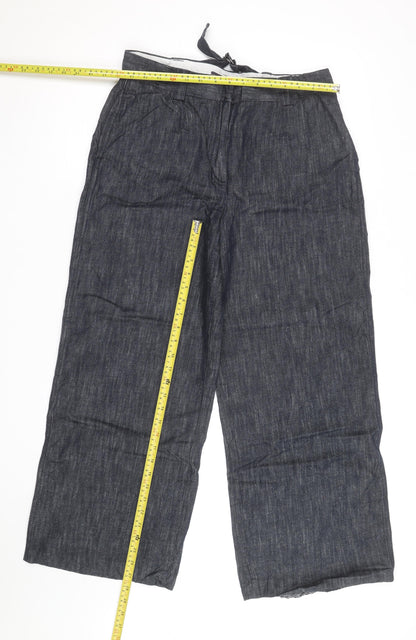 Marks and Spencer Womens Blue Wide-Leg Denim Jeans Size 14