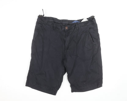 Barbour Men’s Black Chino Shorts Size 32 Regular Belted Casual