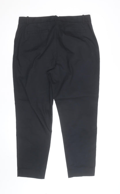 Marks and Spencer Women Black Chino Trousers Size 14 Regular