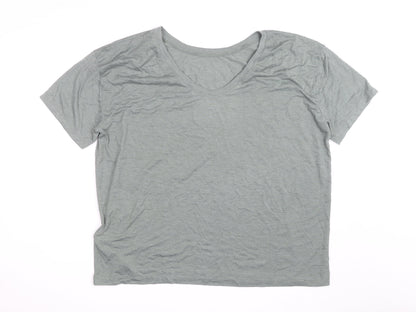 Roxy Womens Green V-Neck Short Sleeve Basic T-Shirt M
