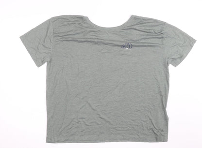 Roxy Womens Green V-Neck Short Sleeve Basic T-Shirt M