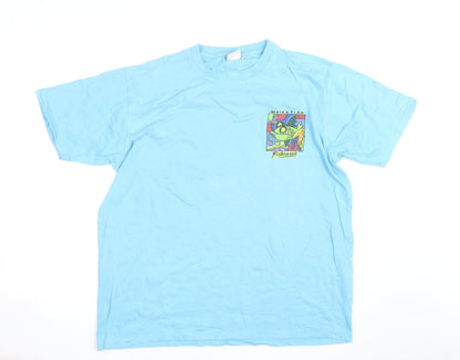 Weird Fish Men's Blue Fishcasso Graphic Cotton T-Shirt Size L