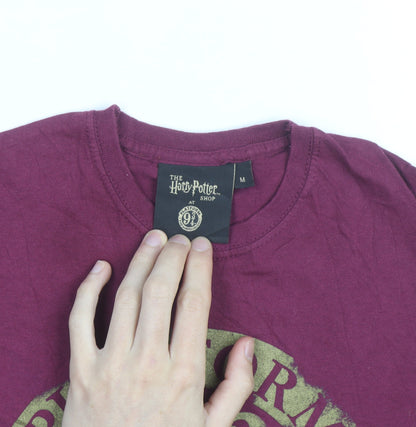 Harry Potter Boys Burgundy Platform 9¾ T-Shirt Medium Short Sleeve 100% Cotton