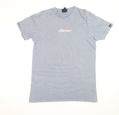 Ellesse Men’s Grey Cotton Crew Neck Logo Short Sleeve T-Shirt Size S