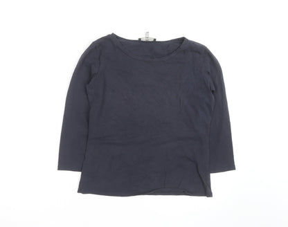 Max Mara Weekend Women's Blue L Basic 3/4 Sleeve Cotton T-Shirt